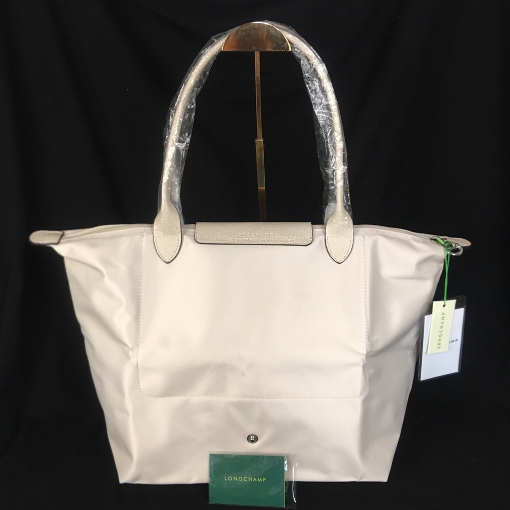 NWT Longchamp Le Pliage Original Large Shoulder Nylon Bag Tote IN OFF WHITE - Picture 5 of 11